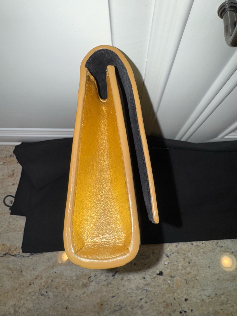 Saint Laurent Metallic Gold Leather YSL Logo Clutch - Picture 6 of 12